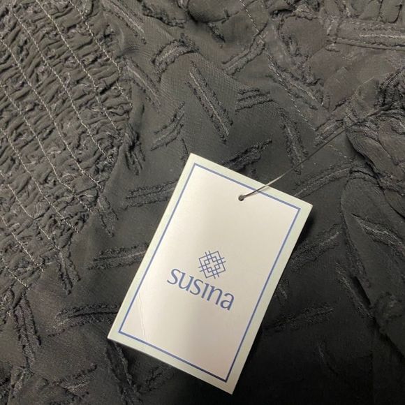 NWT Susina Black Textured Chiffon Dress - Picture 6 of 7